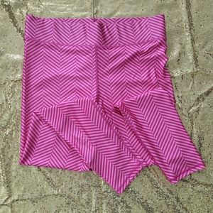 Terez Leggings High Shine Pink Chevron